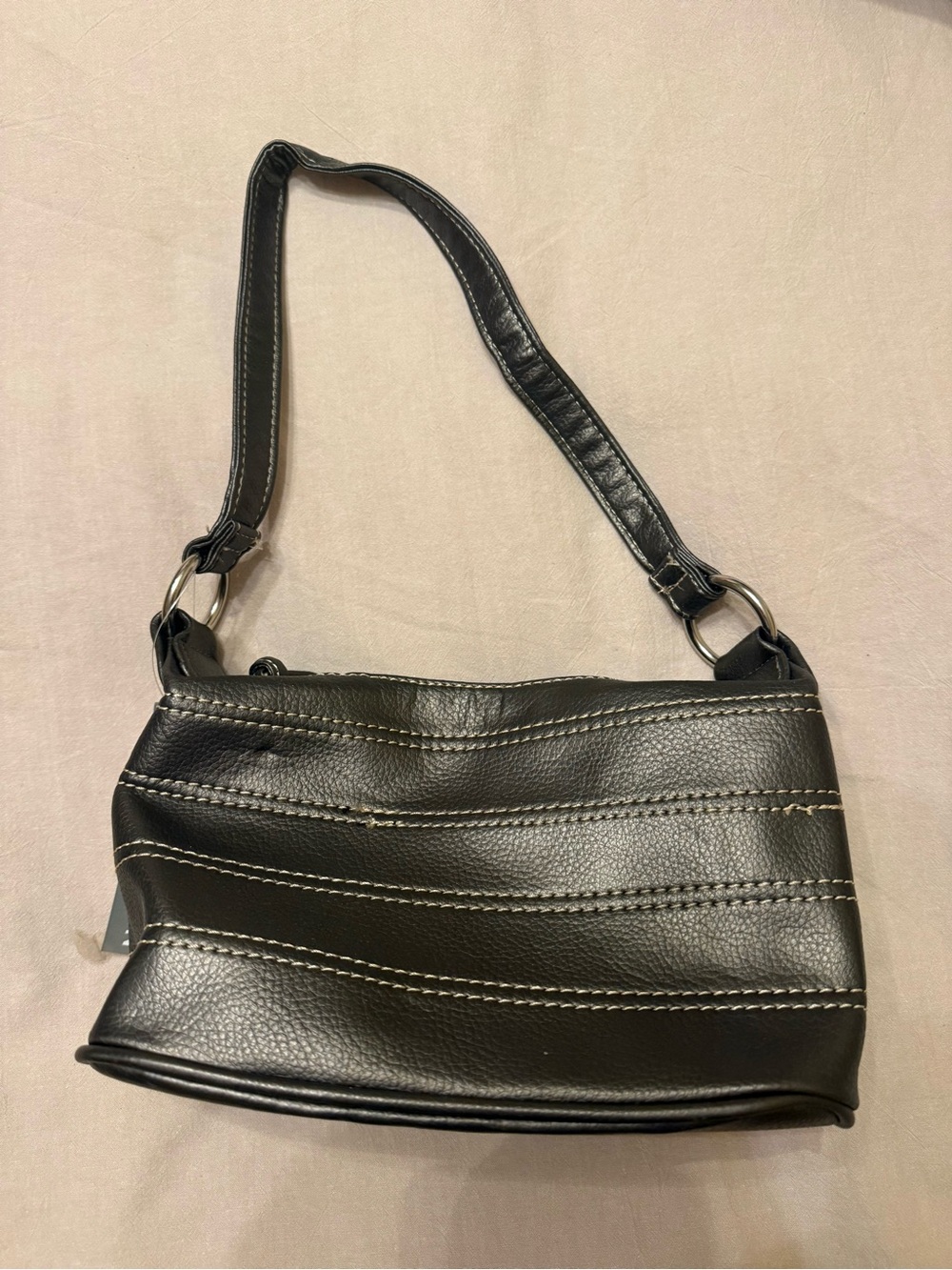 Y2k Shoulder Bag with Contrast Stitching